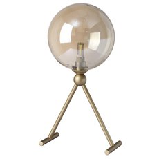 Настольная лампа с арматурой золотого цвета, стеклянными плафонами Crystal lux FRANCISCA LG1 GOLD/COGNAC