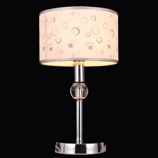 Настольная лампа с арматурой хрома цвета, плафонами белого цвета Natali Kovaltseva FLANTE 75058/1T CHROME