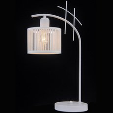 Настольная лампа с арматурой белого цвета, металлическими плафонами Natali Kovaltseva AMSTERDAM 81053-1T SATIN WHITE