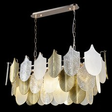 Светильник с стеклянными плафонами прозрачного цвета Natali Kovaltseva FAVORIT 91005/10C GOLD WHITE