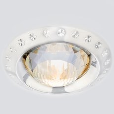 Точечный светильник с арматурой белого цвета, стеклянными плафонами Ambrella Light 777 WH