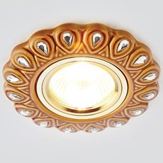Точечный светильник с плафонами коричневого цвета Ambrella Light D5540 SB/CL