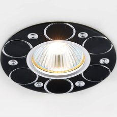 Точечный светильник с металлическими плафонами чёрного цвета Ambrella Light A808 BK/AL