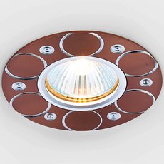 Точечный светильник с плафонами коричневого цвета Ambrella Light A808 AL/BR