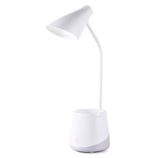 Настольная лампа с арматурой белого цвета, пластиковыми плафонами Ambrella Light DE563