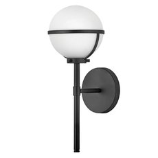 Светильник для ванной комнаты с стеклянными плафонами белого цвета Hinkley HK-HOLLIS1-O-BK-BATH