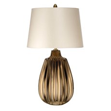 Настольная лампа с арматурой бронзы цвета, текстильными плафонами Elstead Lighting NEWHAM-TL-S