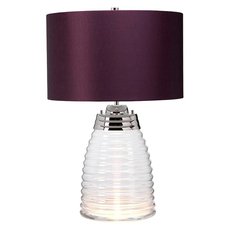 Настольная лампа с арматурой хрома цвета, текстильными плафонами Elstead Lighting QN-MILNE-TL-AUB