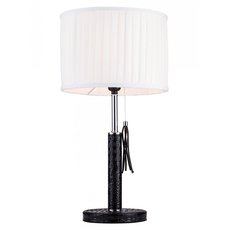 Настольная лампа с арматурой чёрного цвета, плафонами белого цвета Lucia Tucci Pelle Nerre T2019.1