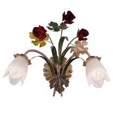 Бра с арматурой коричневого цвета, плафонами белого цвета Lucia Tucci Fiori di rose W1760.2