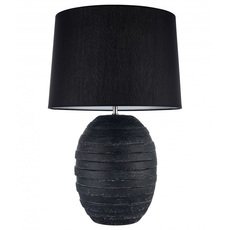 Настольная лампа с арматурой чёрного цвета, текстильными плафонами Arti Lampadari Simona E 4.1 B