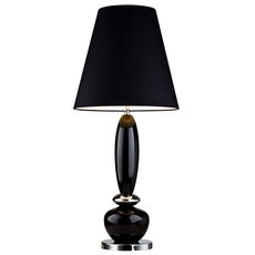 Настольная лампа с арматурой чёрного цвета, текстильными плафонами Lucia Tucci HARRODS T939.1