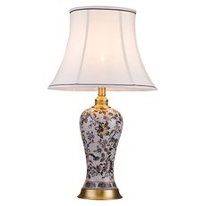 Настольная лампа с арматурой бронзы цвета, текстильными плафонами Lucia Tucci Harrods T933.1