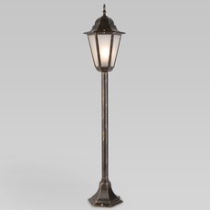 Светильник для уличного освещения с арматурой коричневого цвета, стеклянными плафонами Elektrostandard 1014F черное золото (GL 1014F)
