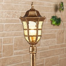 Светильник для уличного освещения с арматурой коричневого цвета, плафонами прозрачного цвета Elektrostandard Dorado F черное золото (GL 1013F)