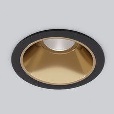Точечный светильник с арматурой чёрного цвета, металлическими плафонами Elektrostandard 25081/LED 8W 4200K чёрный/золото