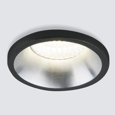 Точечный светильник с арматурой чёрного цвета, плафонами серебряного цвета Elektrostandard 15269/LED 3W SN/BK сатин/никель / черный
