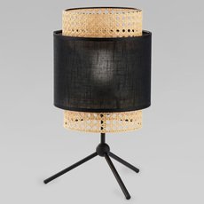Настольная лампа с арматурой чёрного цвета, текстильными плафонами TK Lighting 5567 Boho Black