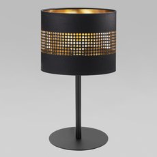 Настольная лампа с арматурой чёрного цвета, текстильными плафонами TK Lighting 5054 Tago Black