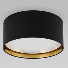 Светильник с арматурой чёрного цвета, текстильными плафонами TK Lighting 3376 Bilbao Black Gold