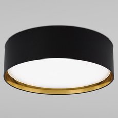 Светильник с арматурой чёрного цвета, текстильными плафонами TK Lighting 3432 Bilbao Black Gold
