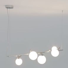 Светильник с стеклянными плафонами белого цвета Eurosvet 50382/5 хром