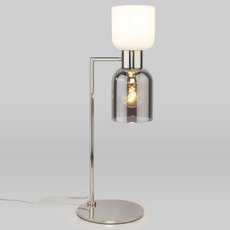 Настольная лампа с арматурой хрома цвета, стеклянными плафонами Eurosvet 01084/2 никель