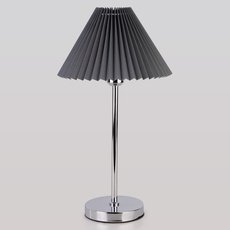 Настольная лампа с арматурой хрома цвета, текстильными плафонами Eurosvet 01132/1 хром/графит