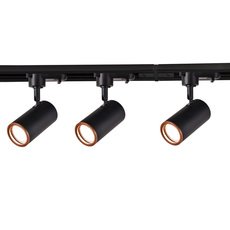 Шинная система с арматурой чёрного цвета, металлическими плафонами Favourite 4022-3U