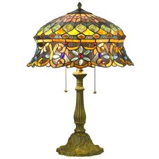 Настольная лампа с арматурой бронзы цвета, стеклянными плафонами Velante 884-804-03