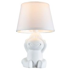 Настольная лампа с арматурой белого цвета, текстильными плафонами Escada 10176/T White