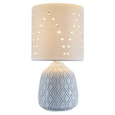 Настольная лампа с арматурой белого цвета, текстильными плафонами Escada 10181/T White