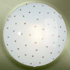 Настенно-потолочный светильник с стеклянными плафонами белого цвета Vitaluce V6174/1A