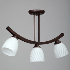 Светильник с арматурой коричневого цвета, плафонами белого цвета Vitaluce V3157/3PL