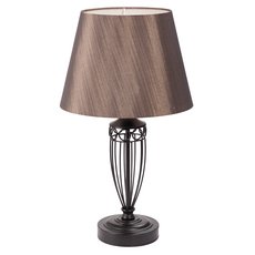 Настольная лампа с арматурой чёрного цвета, текстильными плафонами Vitaluce V1792-1/1L
