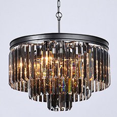 Светильник с арматурой чёрного цвета, стеклянными плафонами Vitaluce V5155-1/6+3+1