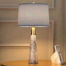 Настольная лампа с арматурой латуни цвета, текстильными плафонами BLS 21376