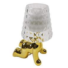 Настольная лампа с арматурой золотого цвета, плафонами белого цвета BLS 21306