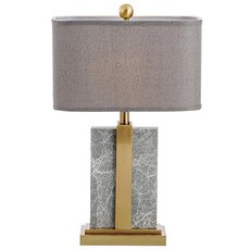 Настольная лампа с арматурой латуни цвета, текстильными плафонами BLS 21381