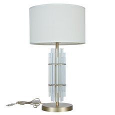 Настольная лампа с текстильными плафонами бежевого цвета Newport 3681/T brass