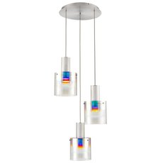 Светильник с арматурой серебряного цвета, плафонами прозрачного цвета Velante 248-206-03