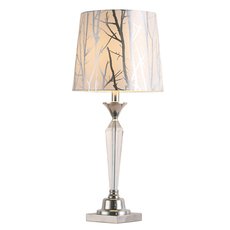 Настольная лампа с арматурой никеля цвета, текстильными плафонами Delight Collection KR0707T-1