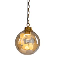 Светильник с стеклянными плафонами янтарного цвета Delight Collection KG1148P brass/amber