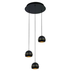 Светильник с металлическими плафонами чёрного цвета Delight Collection MD21001034-3A black/gold