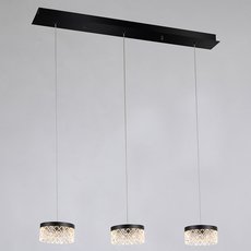 Светильник с пластиковыми плафонами прозрачного цвета Delight Collection MD21020075-3B matt black
