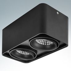 Точечный светильник с металлическими плафонами чёрного цвета Lightstar 212527