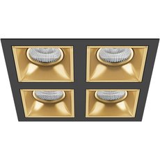 Точечный светильник с арматурой чёрного цвета, плафонами золотого цвета Lightstar D54703030303