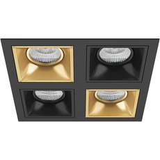 Точечный светильник с арматурой чёрного цвета, металлическими плафонами Lightstar D54703070307