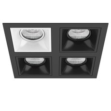 Точечный светильник с арматурой чёрного цвета, металлическими плафонами Lightstar D54706070707