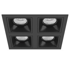 Точечный светильник с арматурой чёрного цвета, металлическими плафонами Lightstar D54707070707
